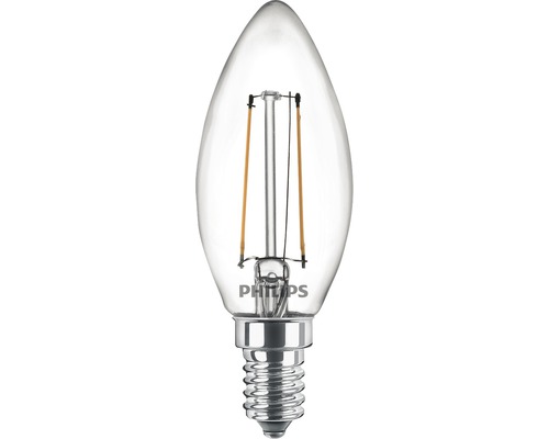 LED Kerzenlampe B35 klar E14/2W(25W) 250 lm 2700 K warmweiss 2 Stück Klare LED Lampe in Tropfenform mit E14 Sockel von Philips