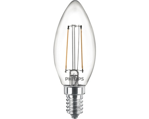 Ampoule bougie LED B35 transparente E14/2W(25W) 250 lm 2700 K blanc chaud