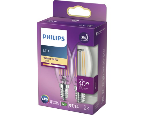 Philips LED Lampe E14 Fassung im Karton