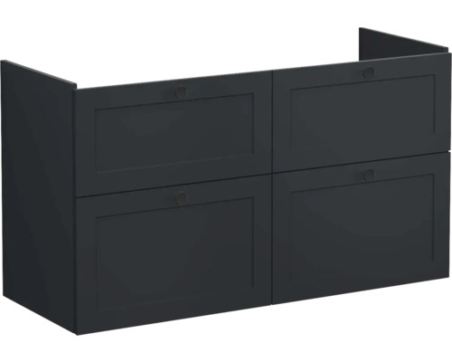 Waschtischunterschrank VitrA Root Classic BxHxT 117 x 65 cm x 45 cm Frontfarbe graphit matt matt 68507 Waschtischunterschrank mit vier Schubladen