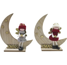 Deux décorations de Noël avec ange et croissant de lune