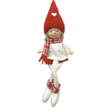 Poupée décorative en tissu avec bonnet et écharpe comme décoration de fête
