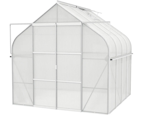 Serre avec panneaux en polycarbonate et cadre en aluminium