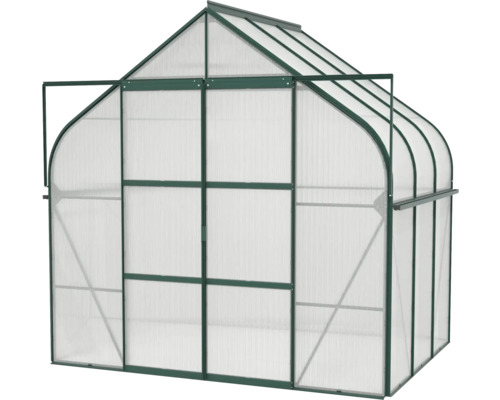 Serre avec plaques en polycarbonate et structure métallique