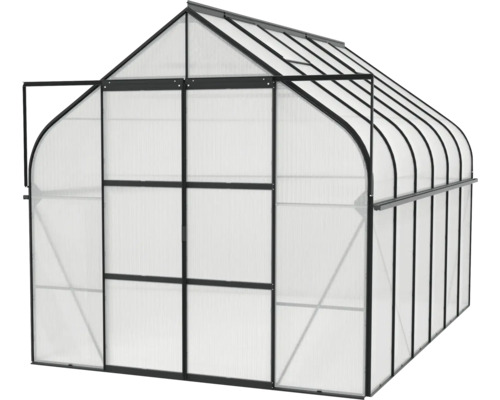 Serre avec porte ouverte