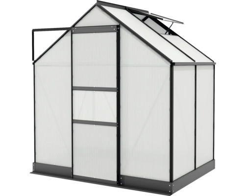 Serre avec lucarne et porte coulissante