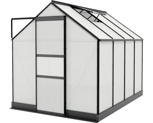 Serre avec porte coulissante et lucarne