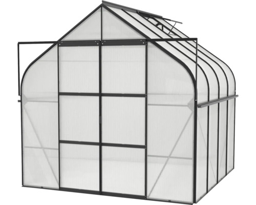 Serre avec cadre en aluminium et plaques en polycarbonate