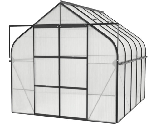 Serre avec porte ouverte