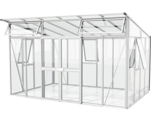 Serre avec cadre en aluminium et fenêtres