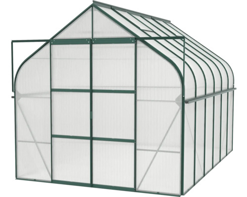 Serre avec panneaux en polycarbonate et cadre en aluminium