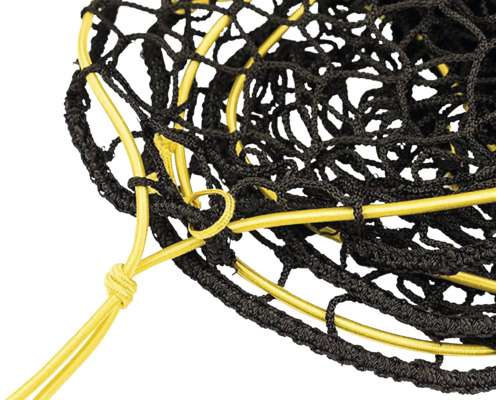 Épuisette de pêche noire avec armature jaune