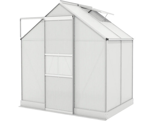 Serre avec porte coulissante et fenêtre de toit pour le jardin