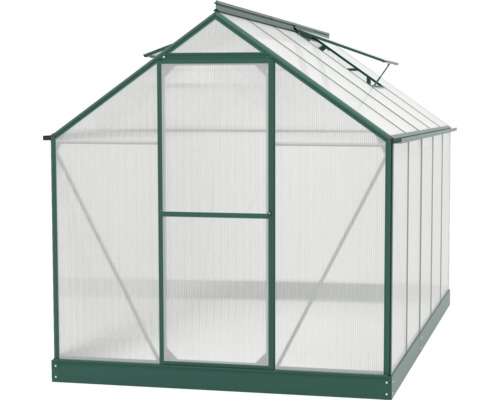 Serre avec panneaux en polycarbonate et cadre en aluminium