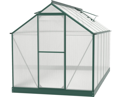 Serre avec plaques en polycarbonate et cadre en acier