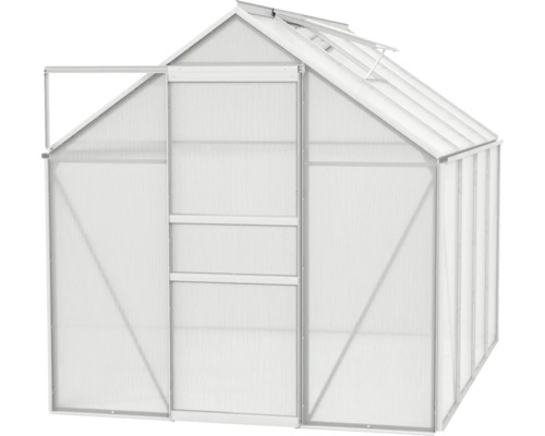 Serre avec porte ouverte