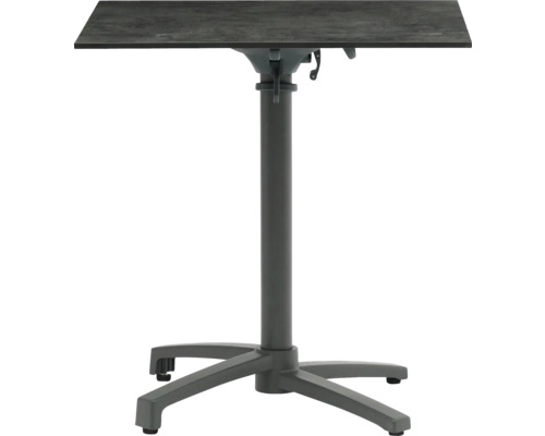 Stehtisch mit quadratischer Tischplatte und Vierfußgestell