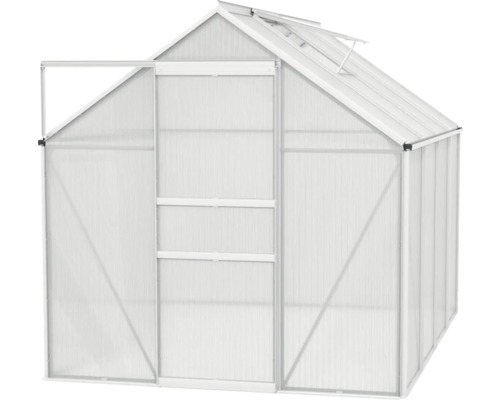 Serre avec porte ouverte