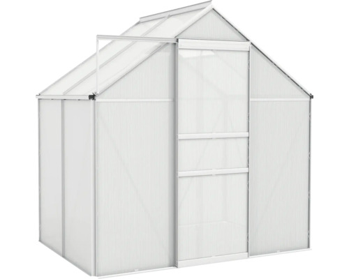 Serre avec porte coulissante