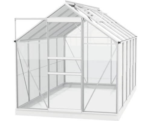 Serre de jardin avec porte ouverte