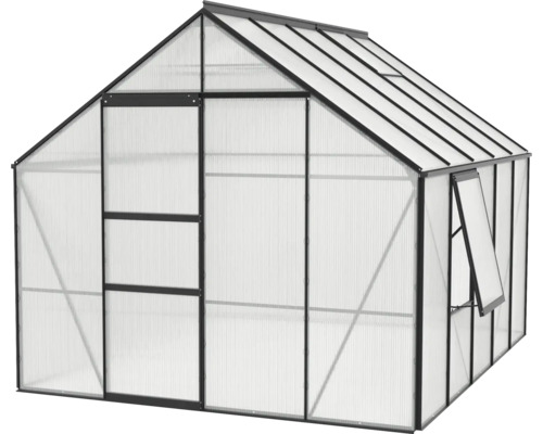 Serre avec plaques en polycarbonate et cadre en aluminium