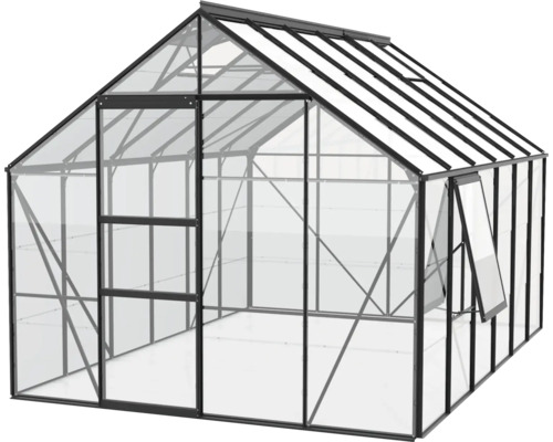 Serre avec cadre en aluminium et verre