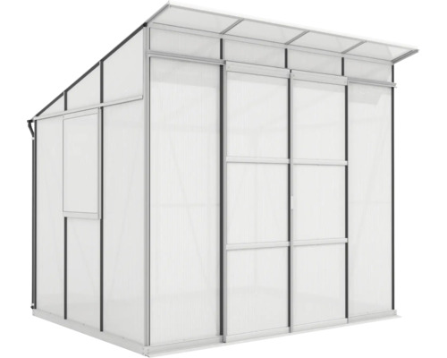 Serre de jardin avec fenêtre coulissante et porte coulissante