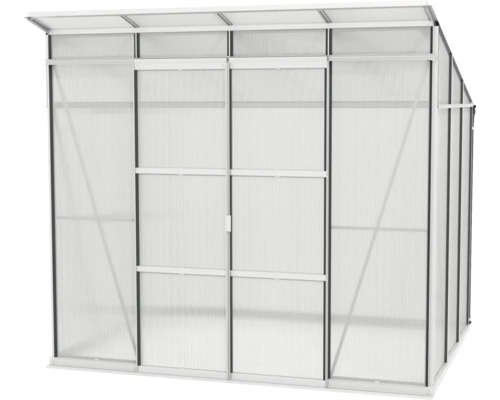 Serre avec porte coulissante