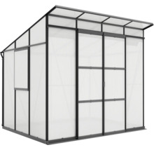 Serre Vitavia Playa 7600 panneaux alvéolés 6 mm avec cadre de fondation 258x291,6 cm noir