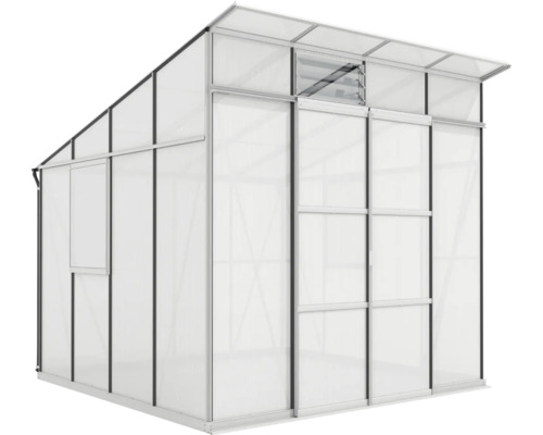 Serre avec fenêtre et porte coulissante