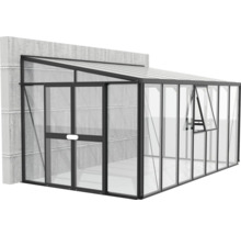 Serre adossée Vitavia Athena 11900 verre de sécurité trempé/ panneaux alvéolés 265,9x460,1 cm noir