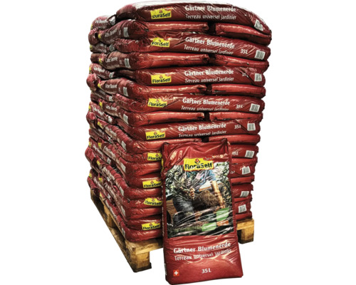 FloraSelf Select® Blumenerde (54x35l) 1 Palette Palette mit Säcken von FloraSelf Gärtner Blumenerde, 35 Liter