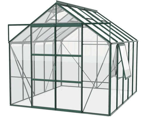 Serre avec porte et fenêtre ouvertes pour le jardin