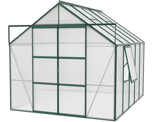 Serre avec plaques en polycarbonate et cadre