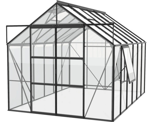 Serre avec porte et fenêtre ouvertes pour la culture de plantes