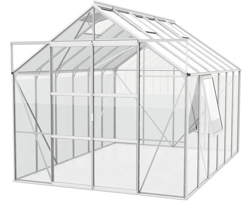 Serre avec porte et fenêtre ouvertes pour la culture de plantes