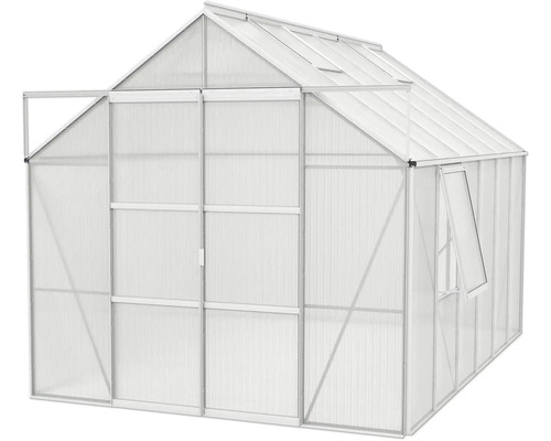 Serre avec porte et fenêtre ouvertes