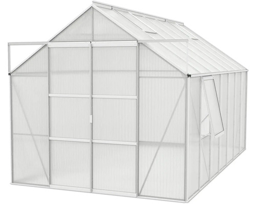 Serre avec porte et fenêtre ouvertes