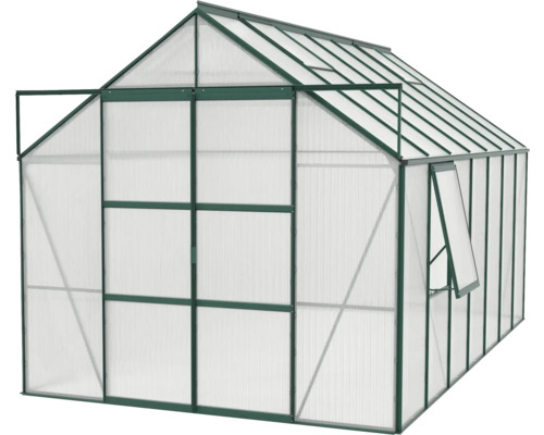 Serre avec panneaux en polycarbonate et cadre en aluminium