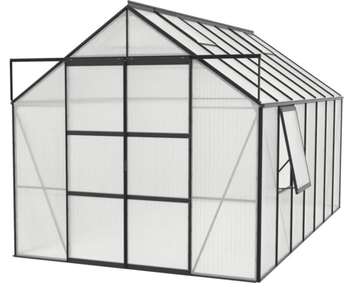 Serre avec porte et fenêtre ouvertes