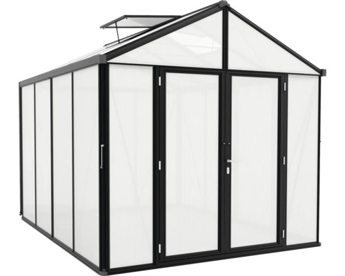 Gewächshaus mit Doppeltür und Oberlicht für den Garten