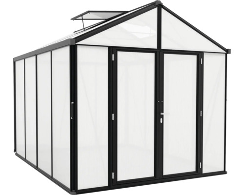 Gewächshaus mit Doppeltür und Dachfenster für den Garten