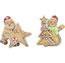 Dekofiguren im Lebkuchenstil mit Stern und Tannenbaum