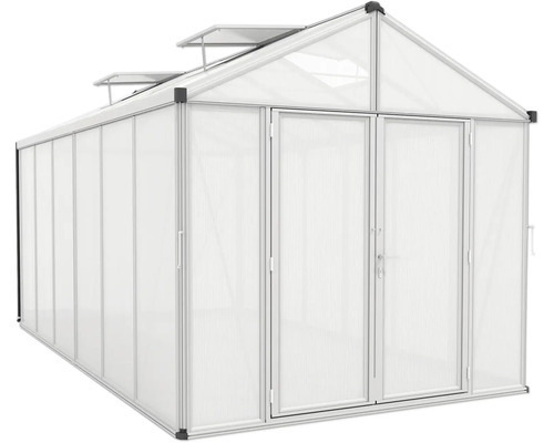 Serre avec double porte et fenêtres de toit