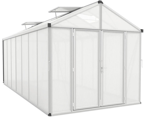 Serre avec double porte et fenêtres de toit