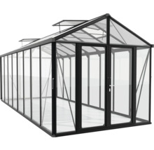 Serre Vitavia Zeus Comfort 15700 verre de sécurité trempé/ panneaux alvéolés avec profilé de sol 258,4x614 cm noir