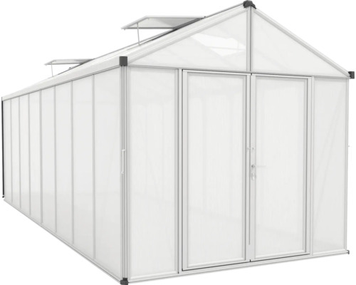 Serre avec double porte et fenêtres de toit