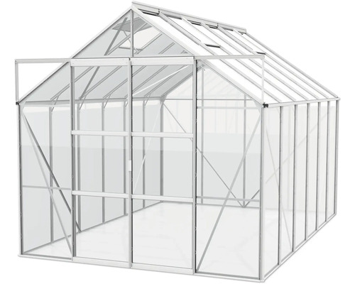 Serre de jardin avec porte ouverte