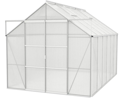 Serre avec porte ouverte