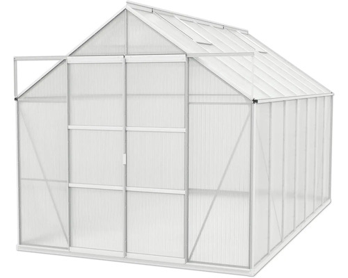 Serre avec cadre en aluminium et panneaux transparents